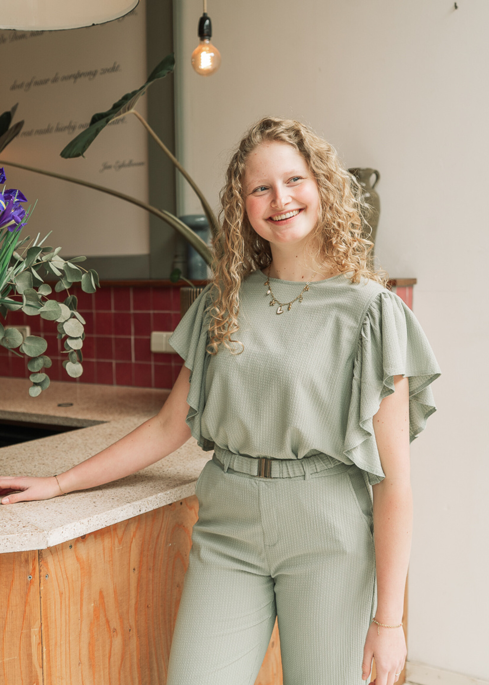 C&S The Label Tilda Top Willow Green