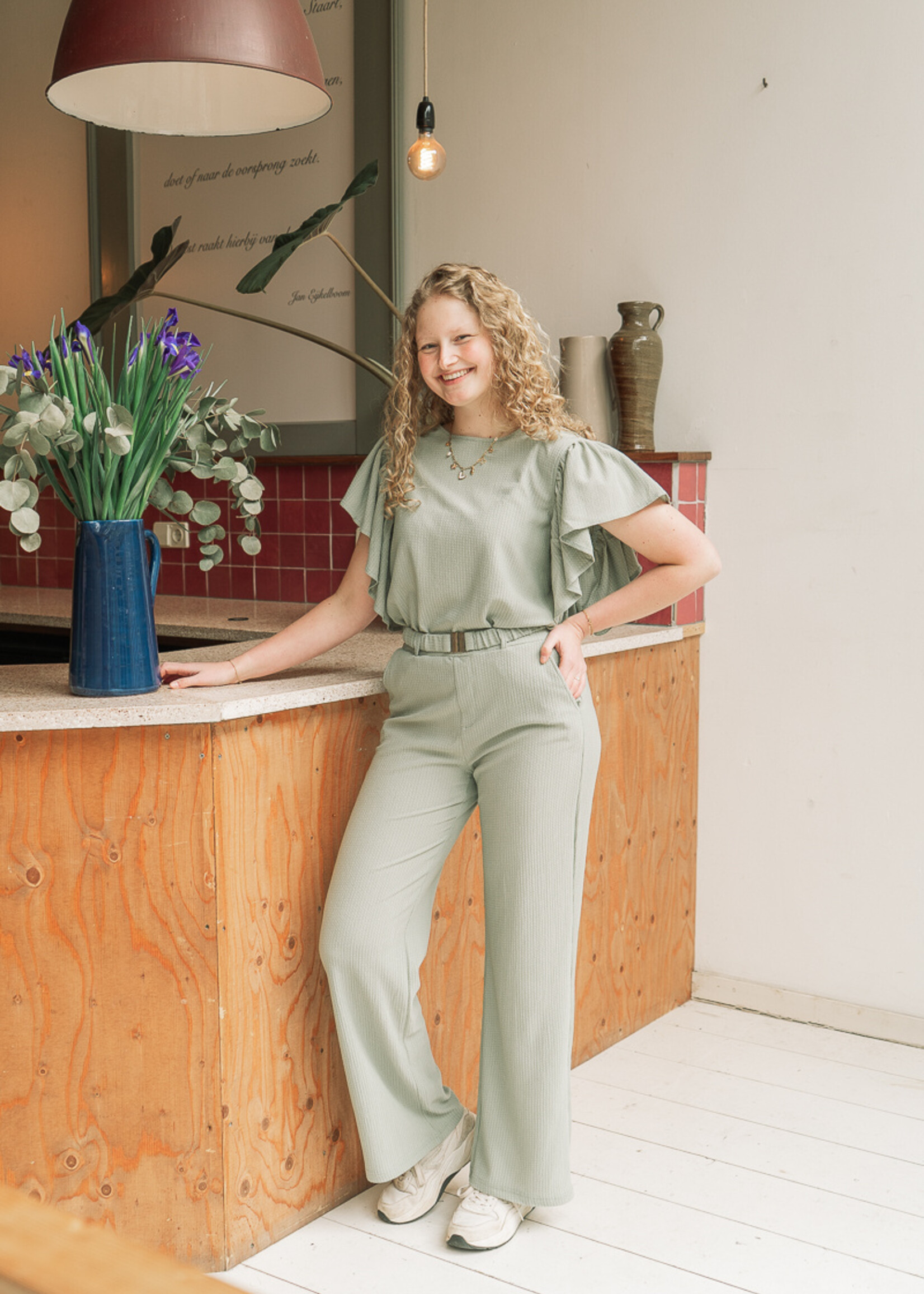 C&S The Label Tilda Top Willow Green