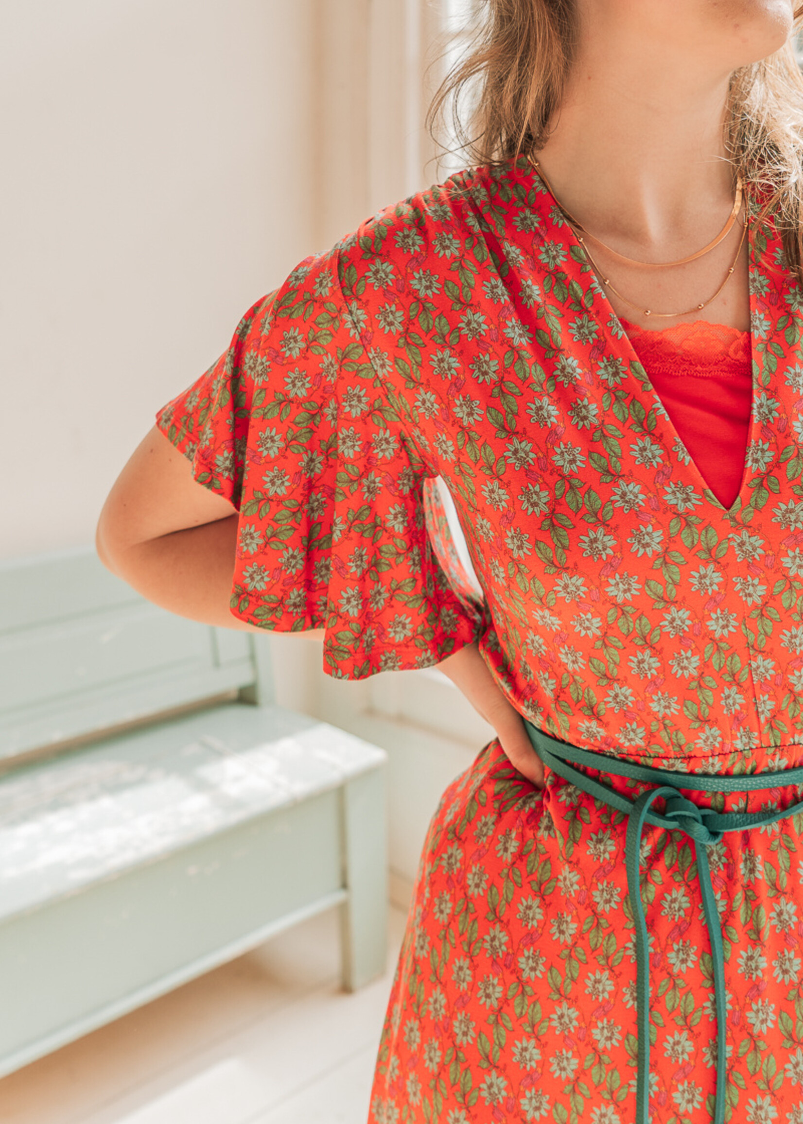 LaLamour Trix Butterfly Sleeve Dress Tropical Tango