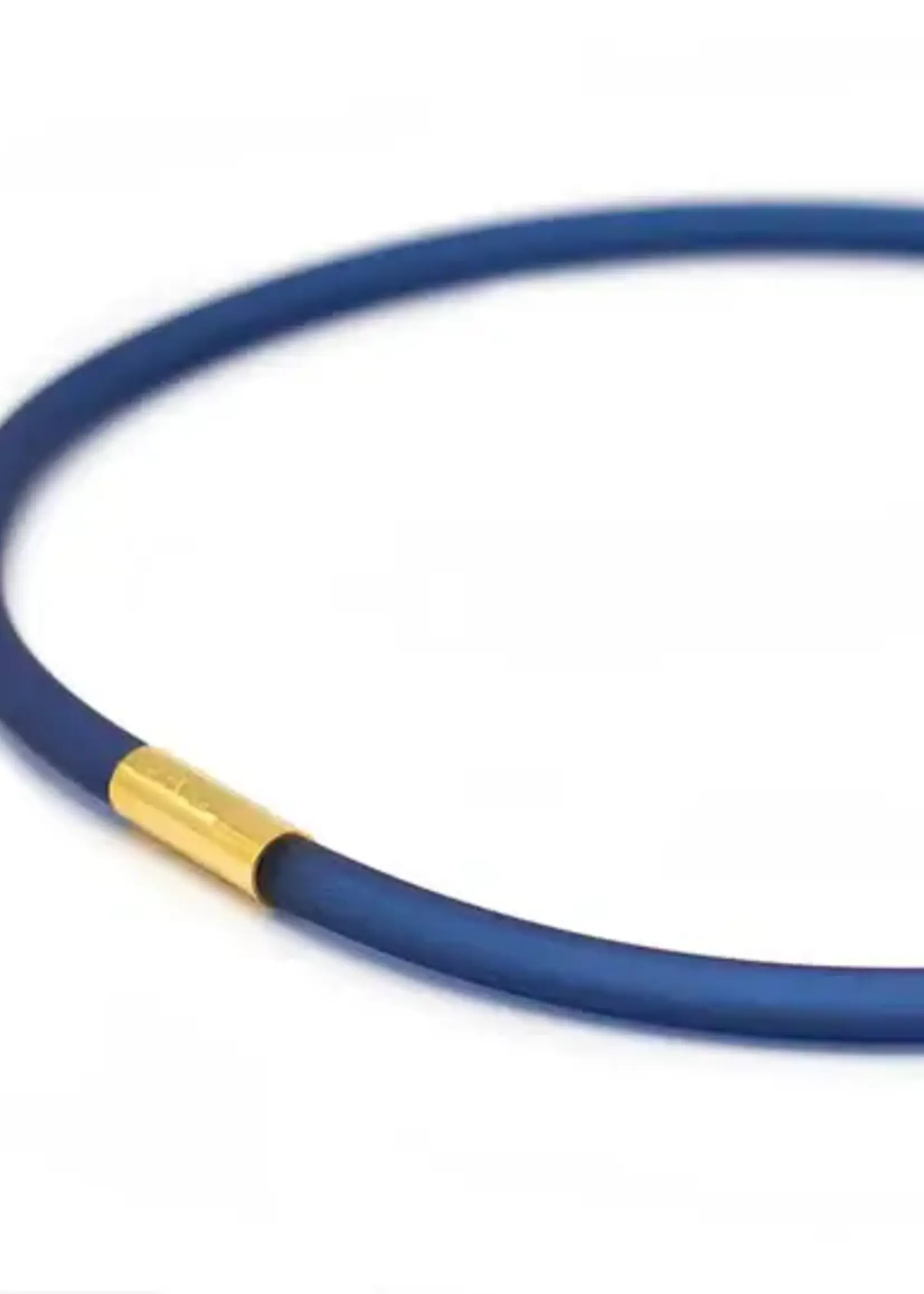 Cubes Rubber ketting, 1 lijn, Montan Blauw Large