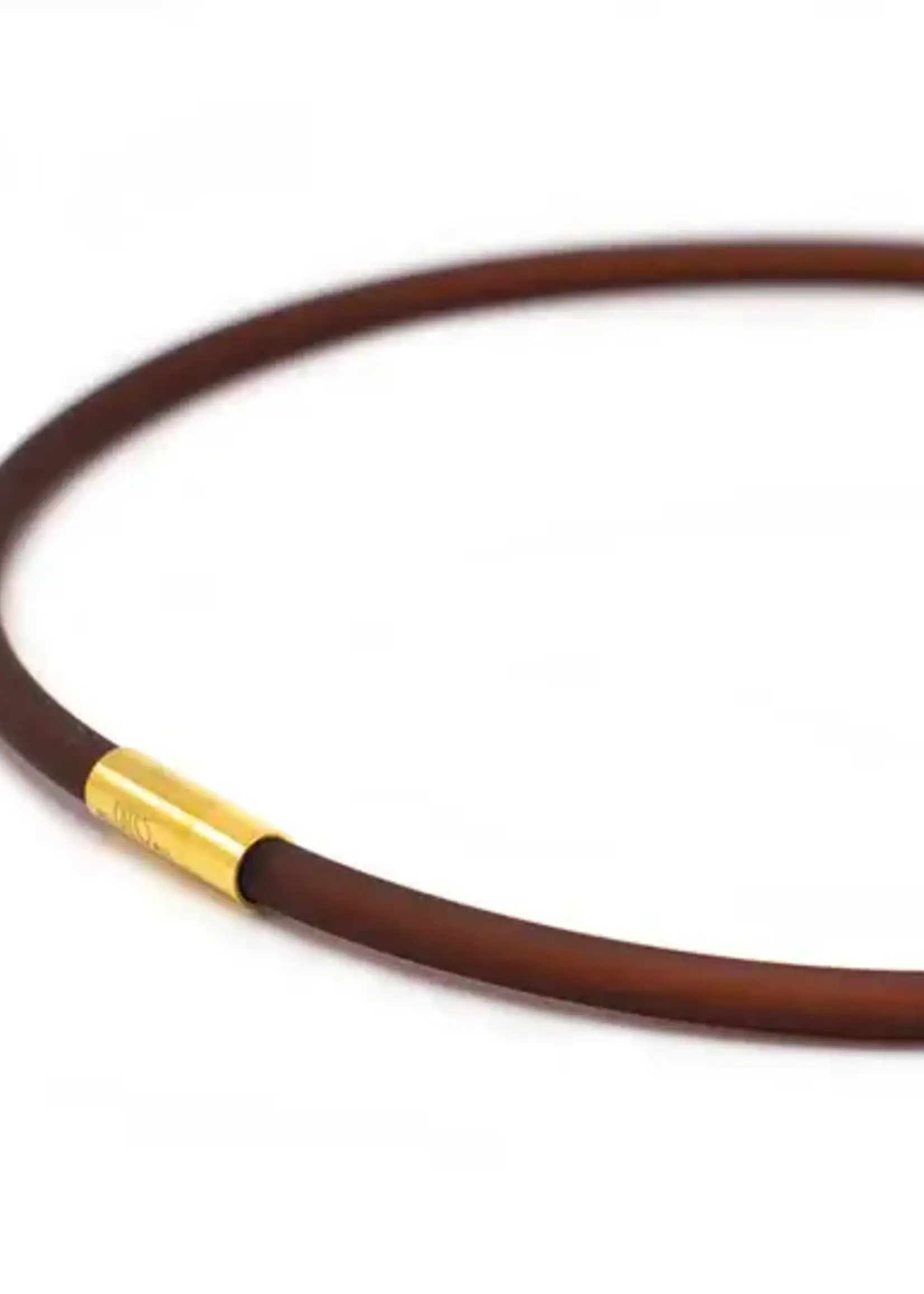 Cubes Rubber ketting, 1 lijn, Bruin Large