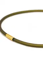 Cubes Rubber ketting, 1 lijn, Olijf Medium