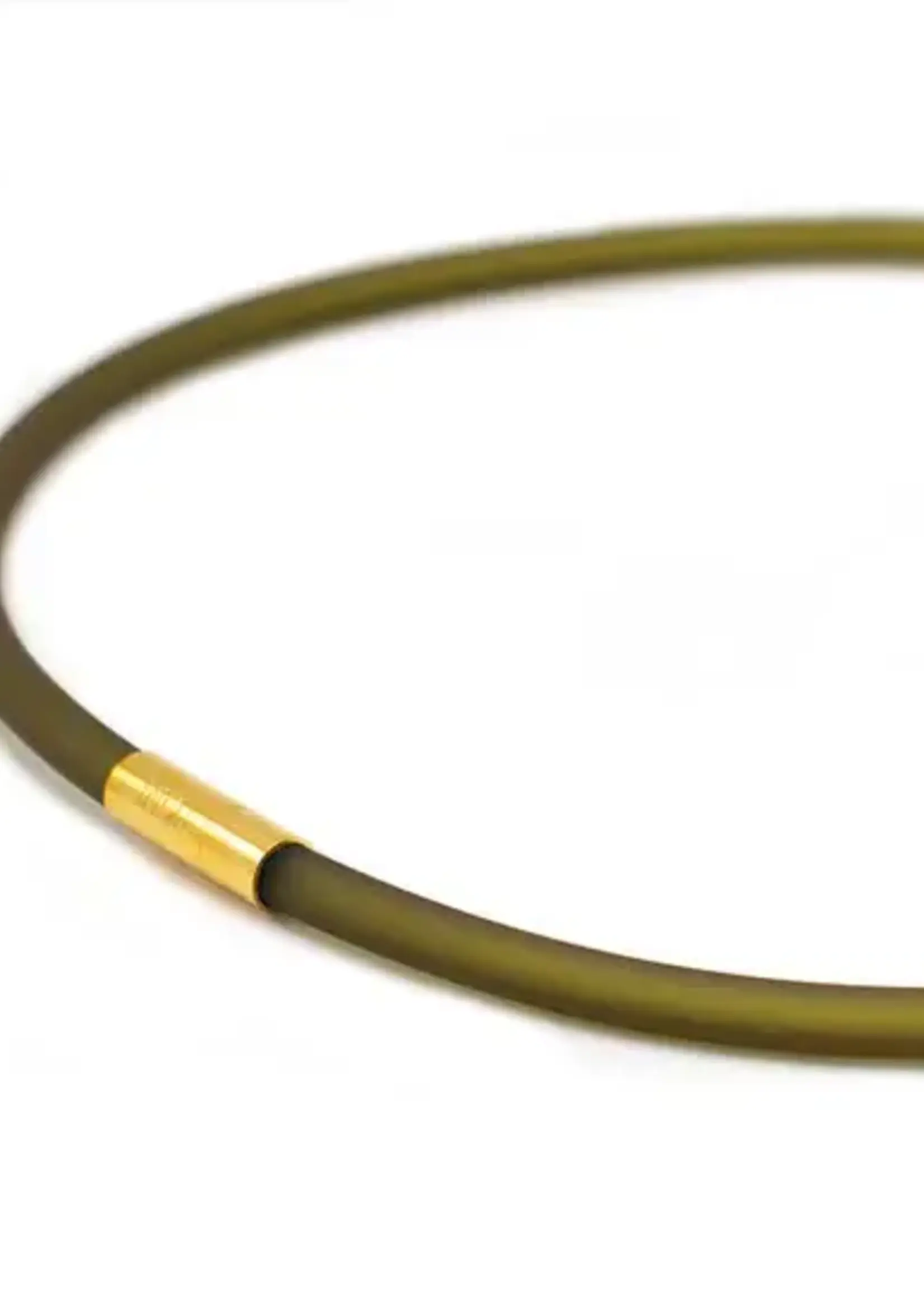 Cubes Rubber ketting, 1 lijn, Olijf Medium