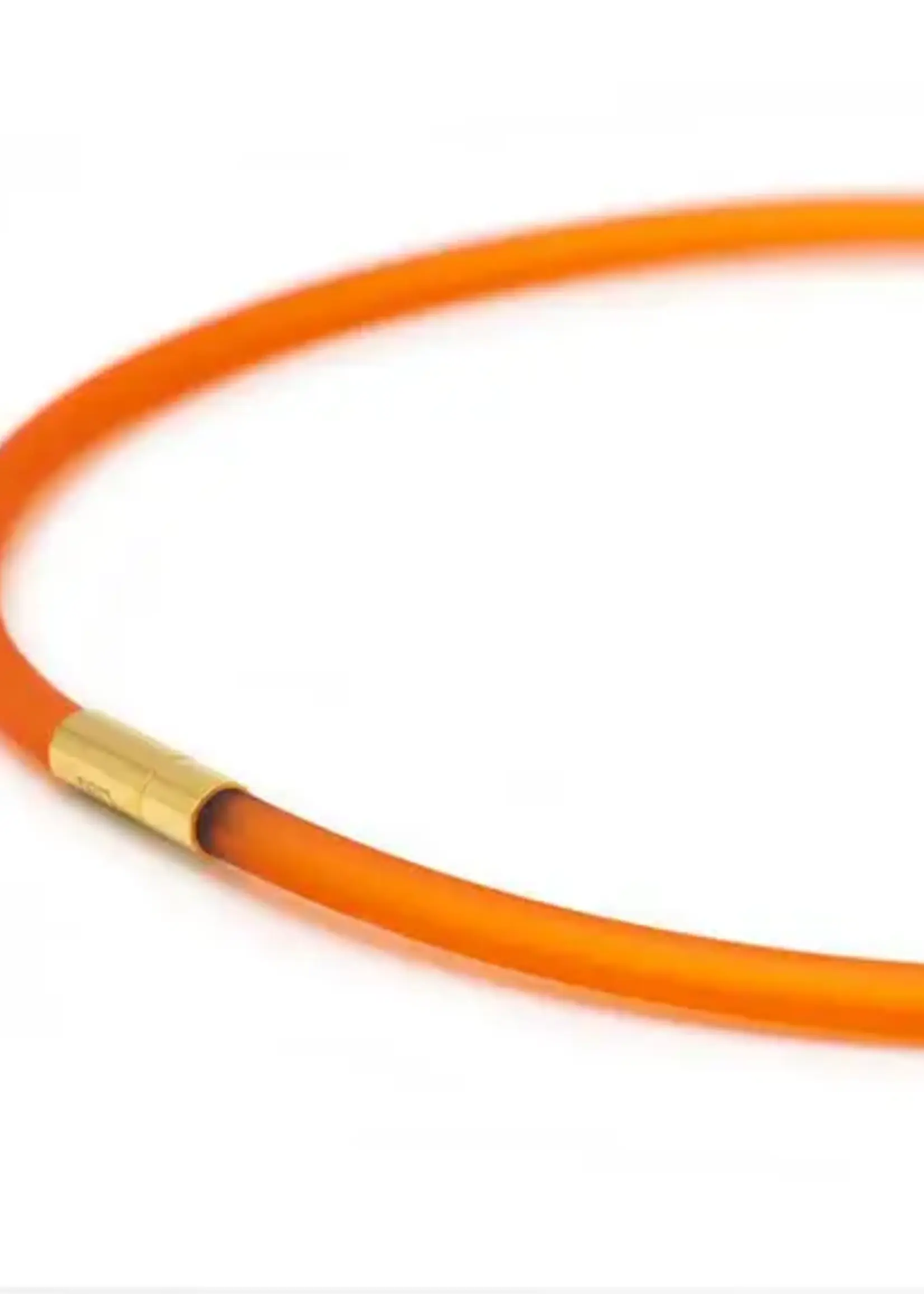 Cubes Rubber ketting, 1 lijn, Oranje Medium
