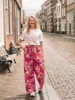 C&S The Label Penilla Pants Sunkissed Coral/Berry Fuchsia