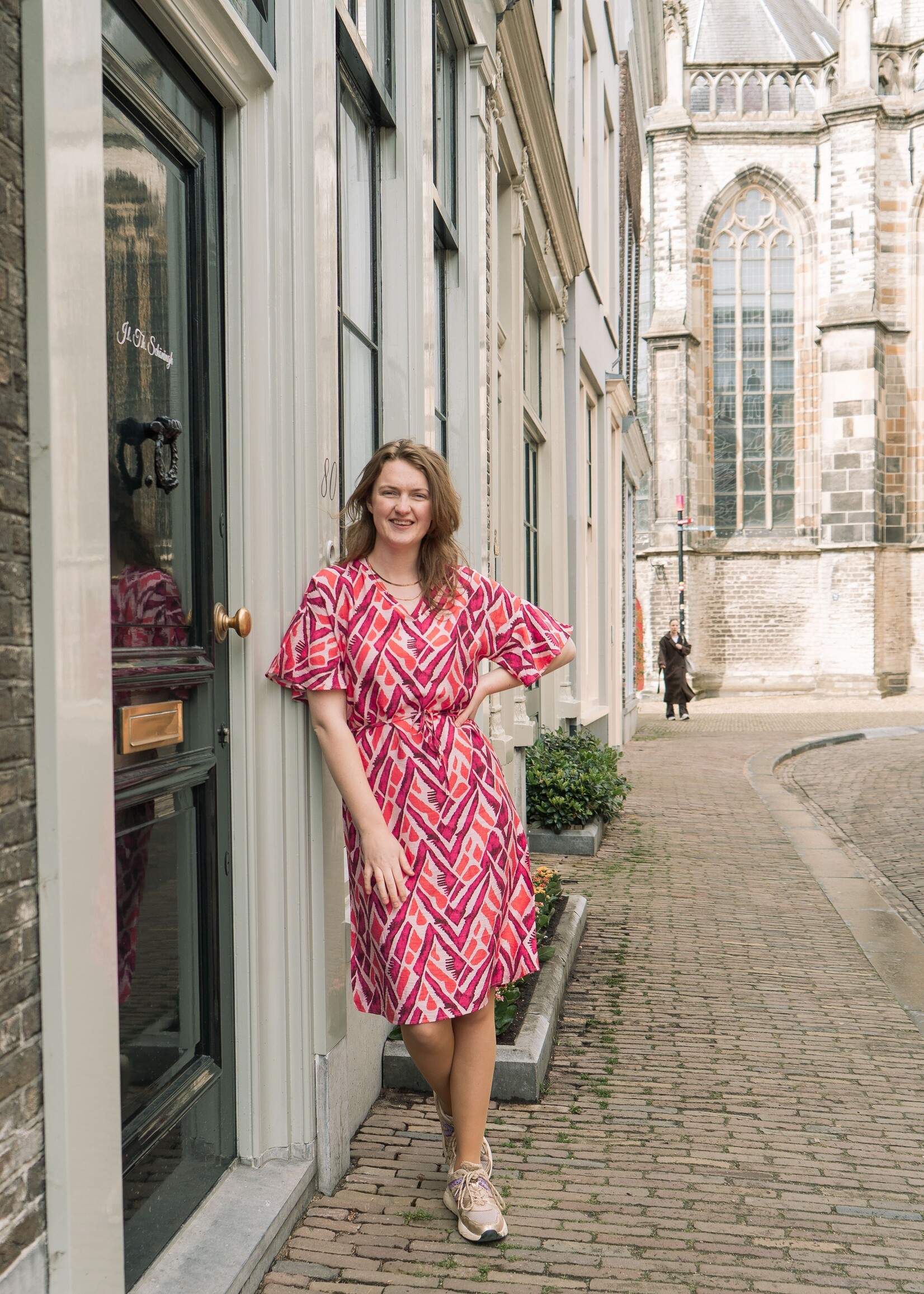 C&S The Label Dalma Dress Powder Pink/Sunkissed Coral