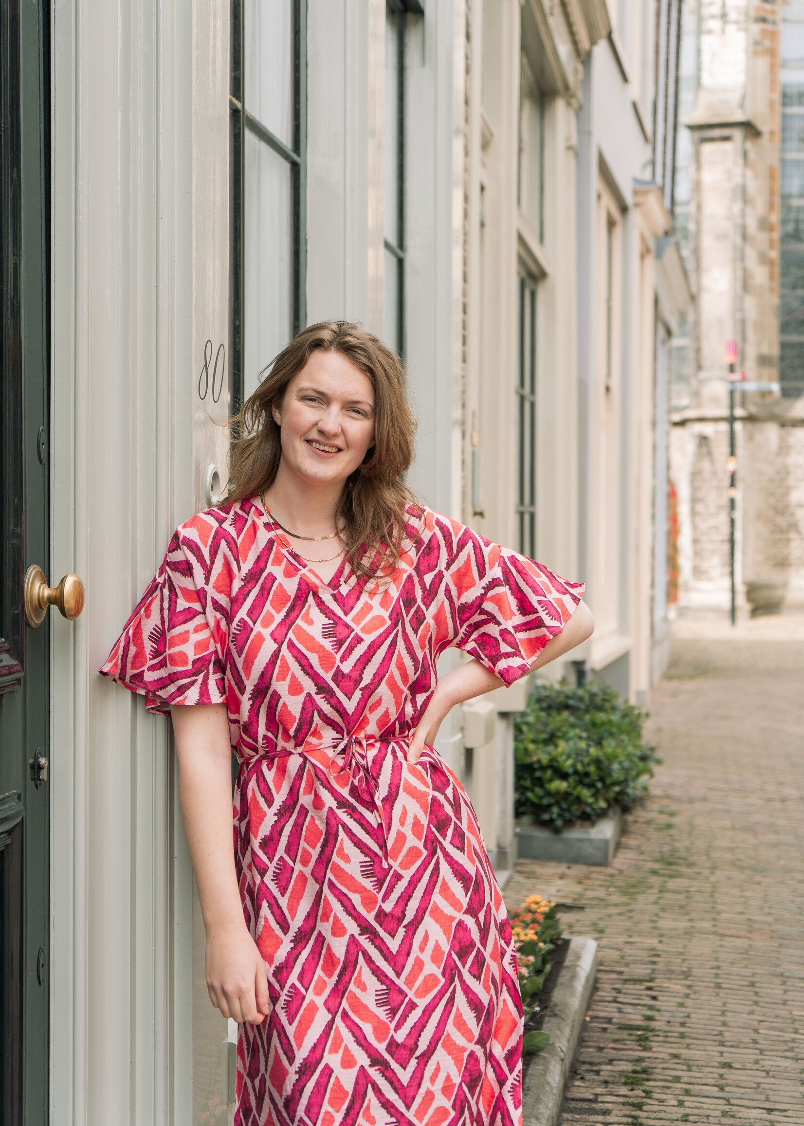 C&S The Label Dalma Dress Powder Pink/Sunkissed Coral