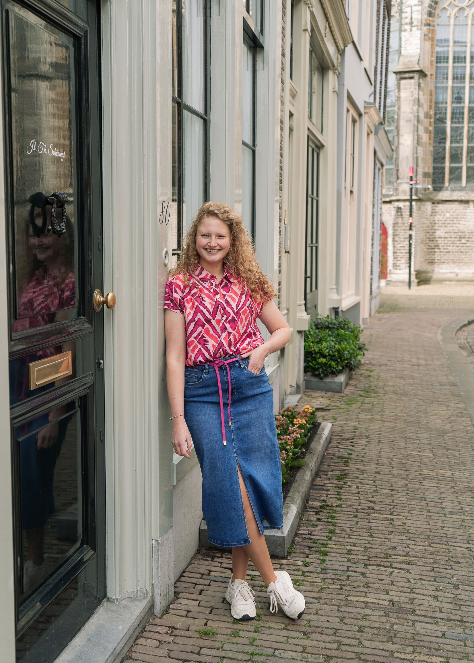 C&S The Label Lene Blouse Powder Pink/Sunkissed Coral