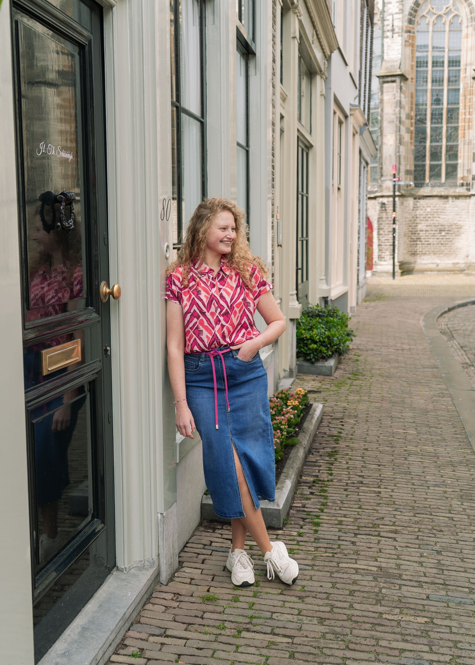 C&S The Label Lene Blouse Powder Pink/Sunkissed Coral