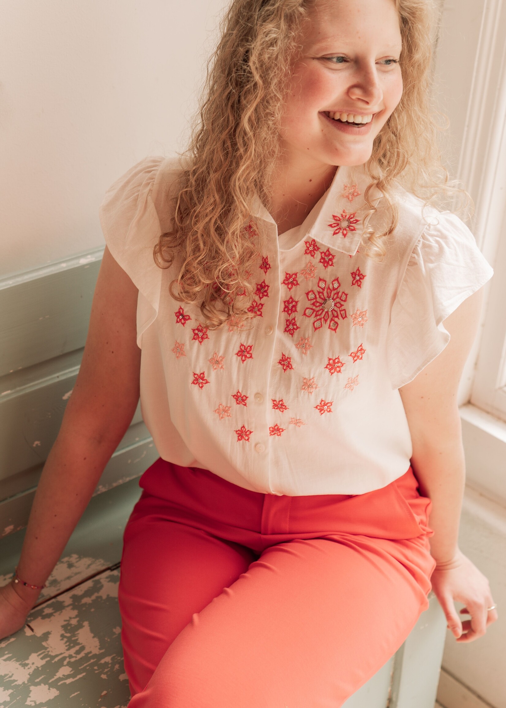 C&S The Label Lurina Blouse Offwhite