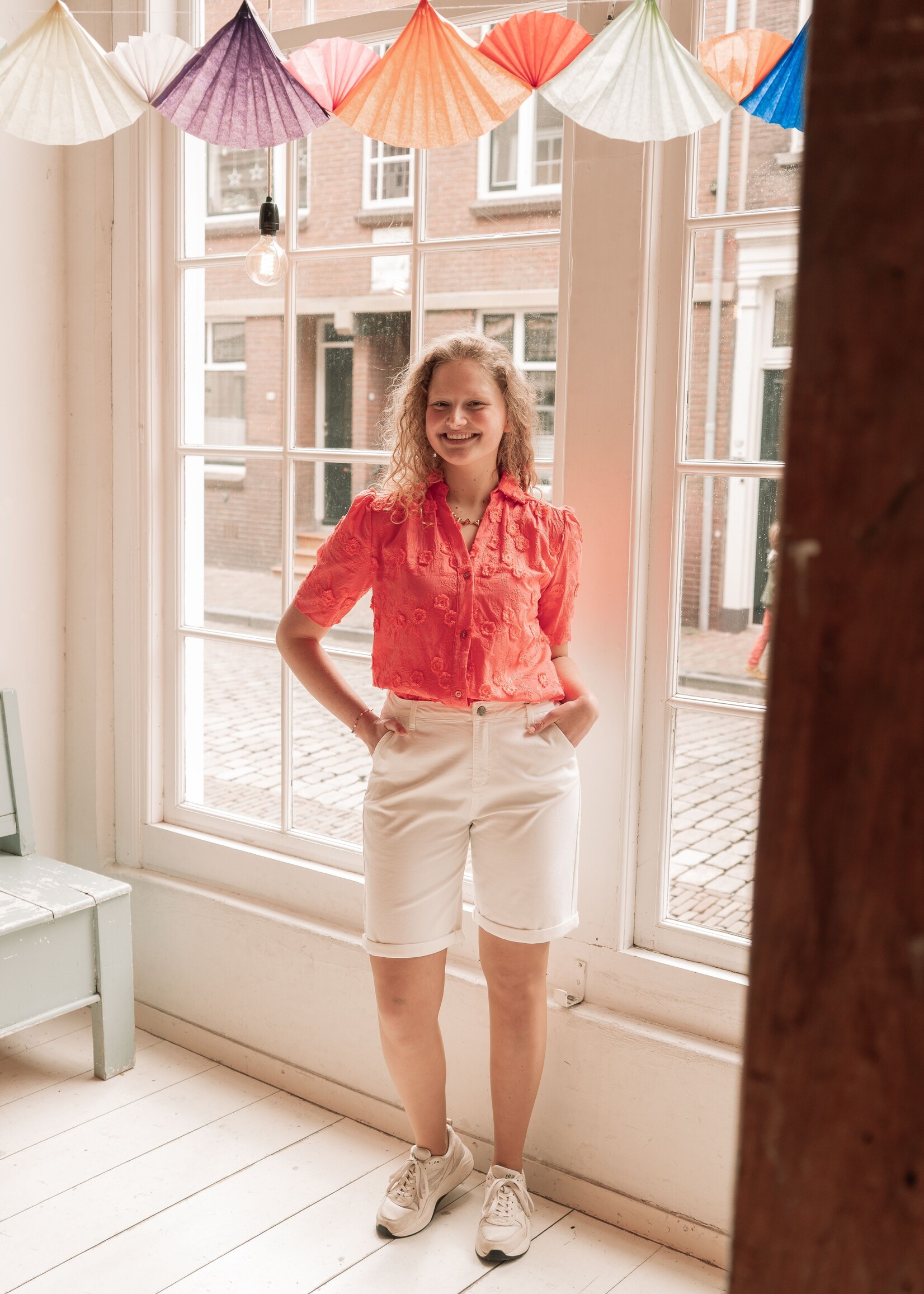C&S The Label Loveli Blouse Sunkissed Coral Maat XXL