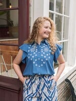 C&S The Label Lurina Blouse Cornflower Blue