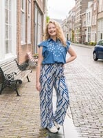C&S The Label Philine Pants Sand/Cornflower Blue