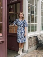 C&S The Label Dalma Dress Sand/Cornflower Blue