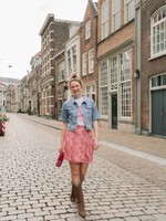 FLURESK Lavinia Skirt Blush Peach/Bright Pink
