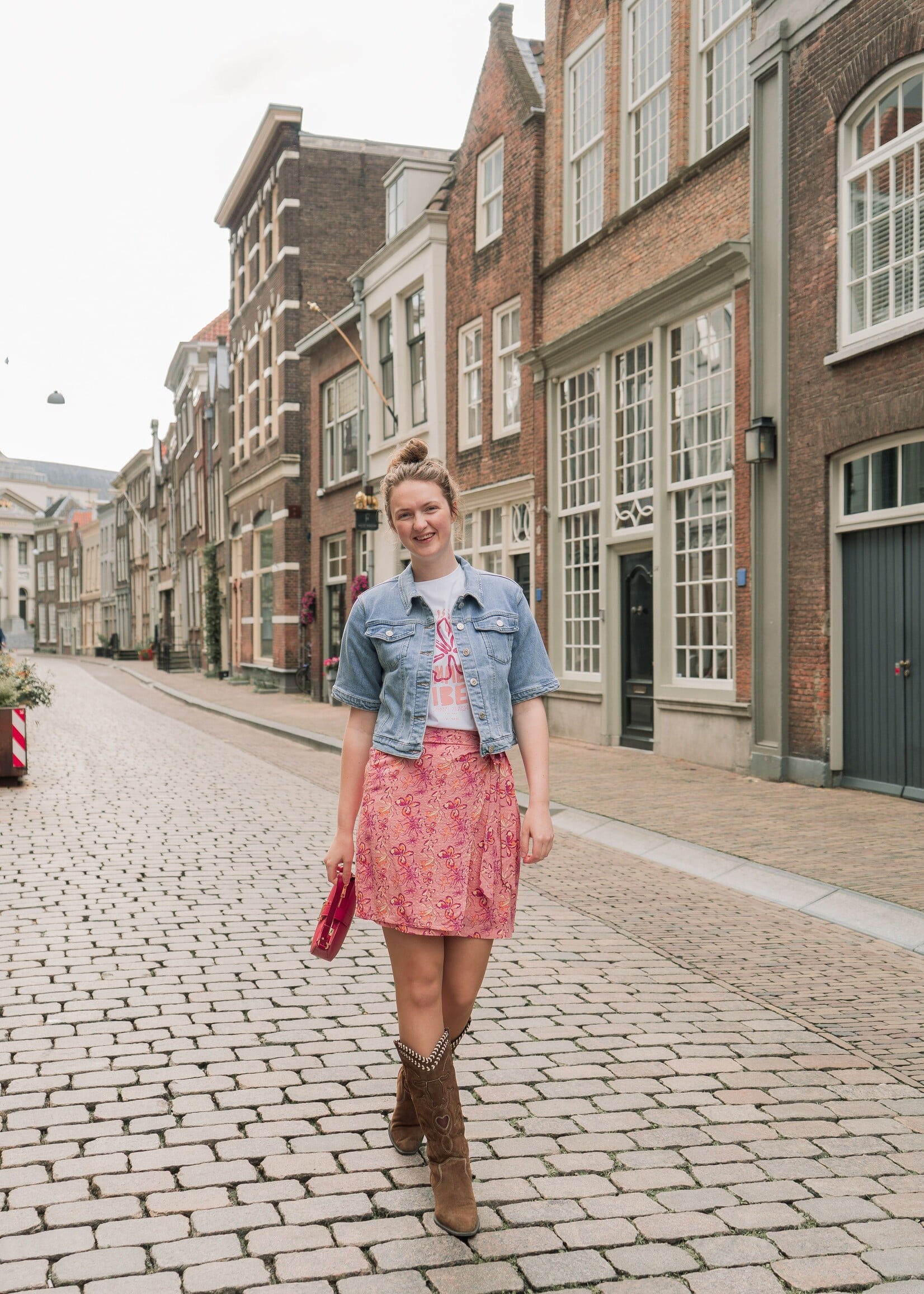 FLURESK Lavinia Skirt Blush Peach/Bright Pink