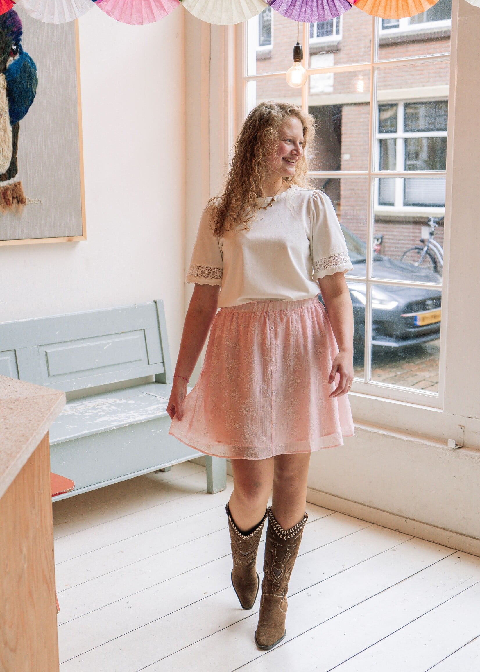 FLURESK Lucie Skirt Silver Pink