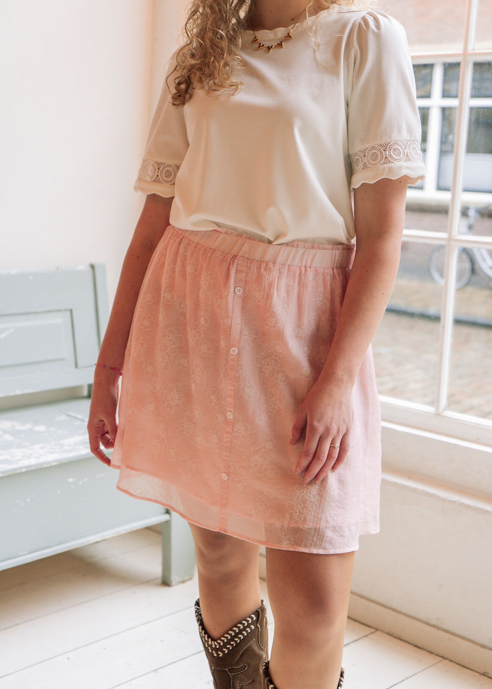 FLURESK Lucie Skirt Silver Pink