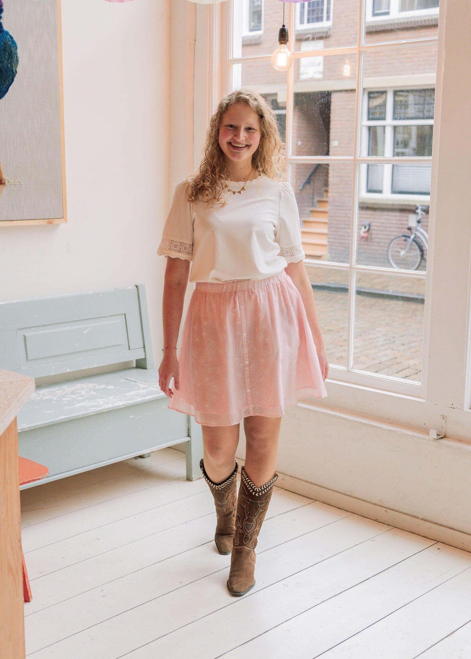 FLURESK Lucie Skirt Silver Pink