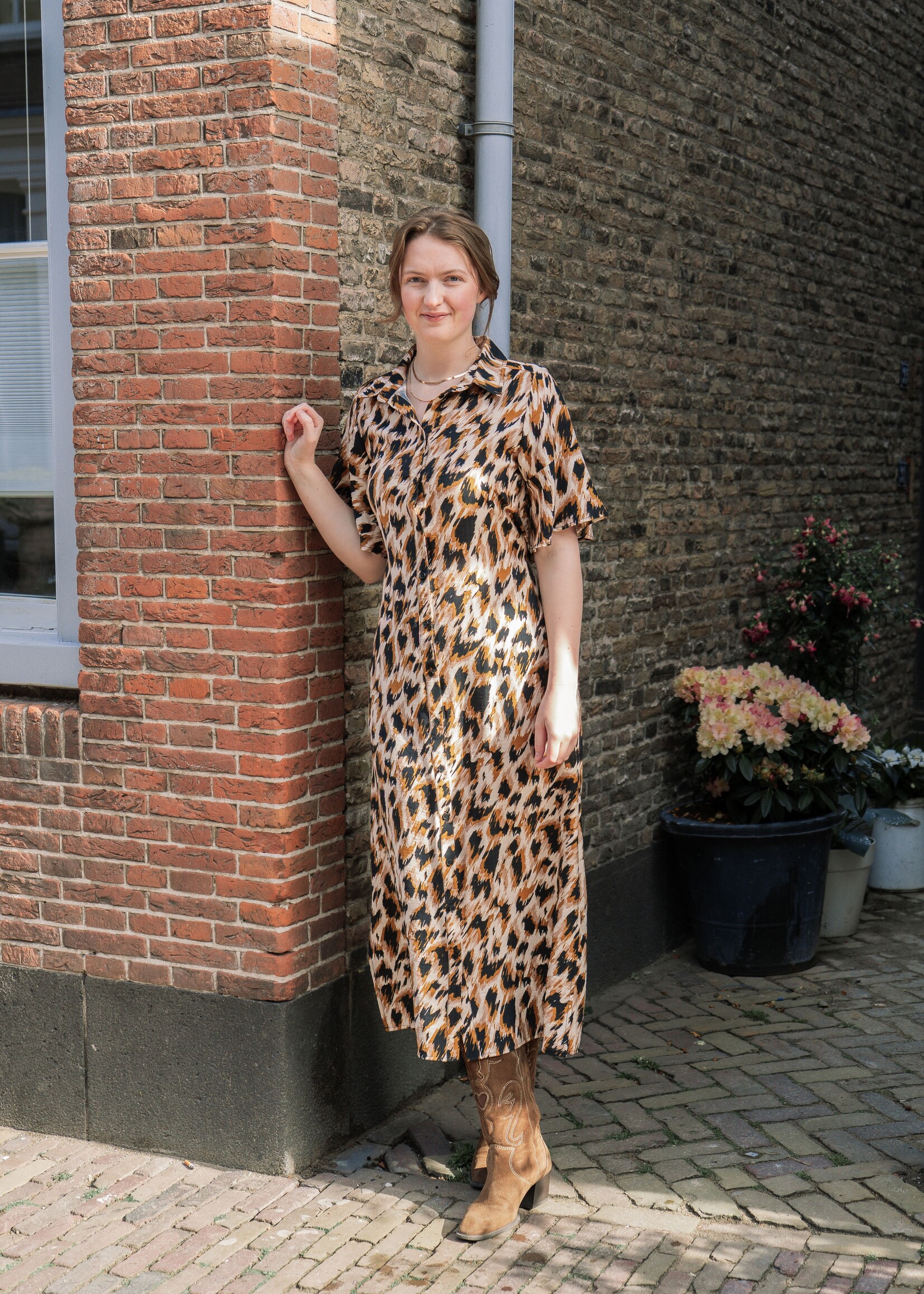 C&S The Label Damina Dress Sand/Golden Yellow