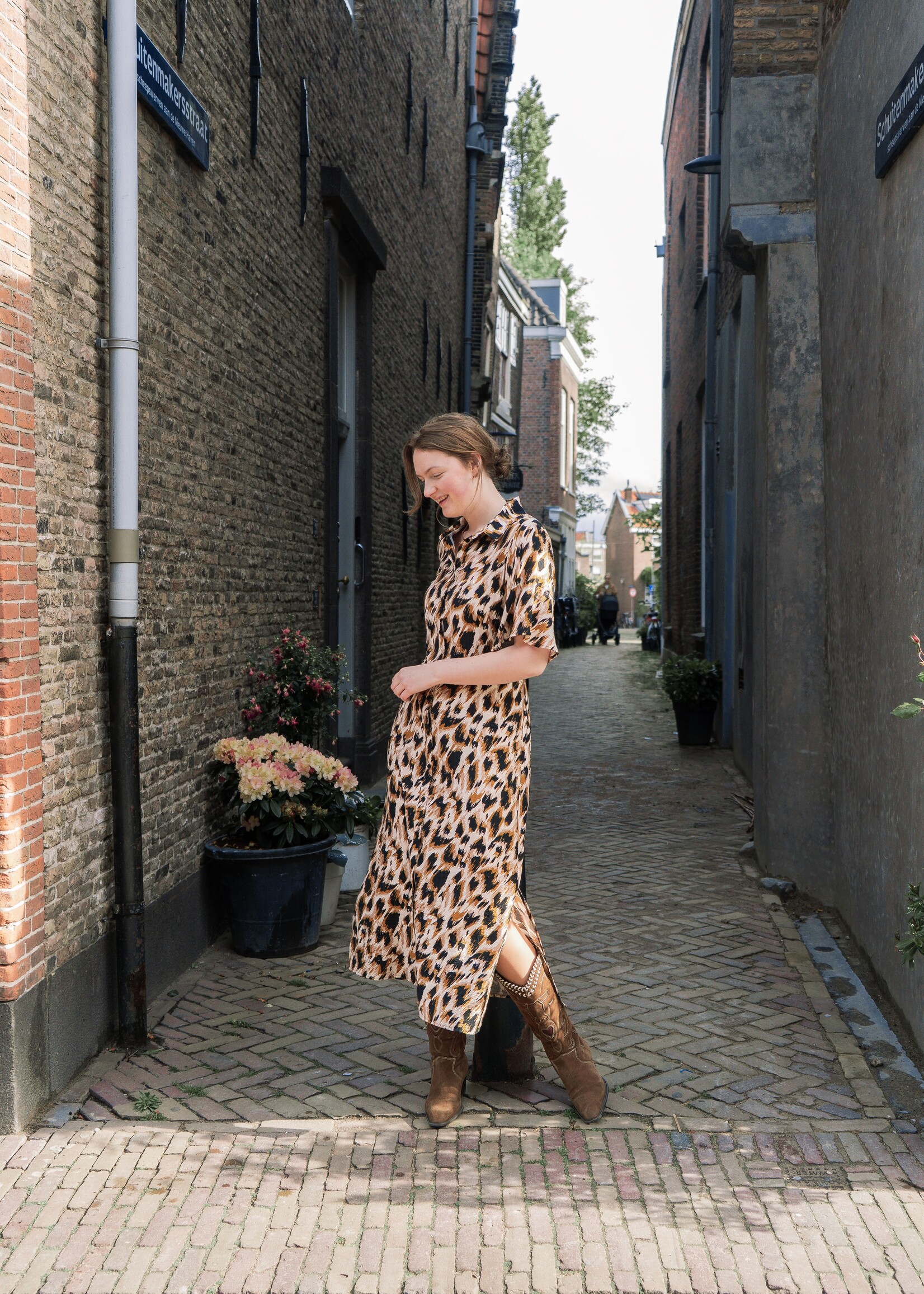 C&S The Label Damina Dress Sand/Golden Yellow