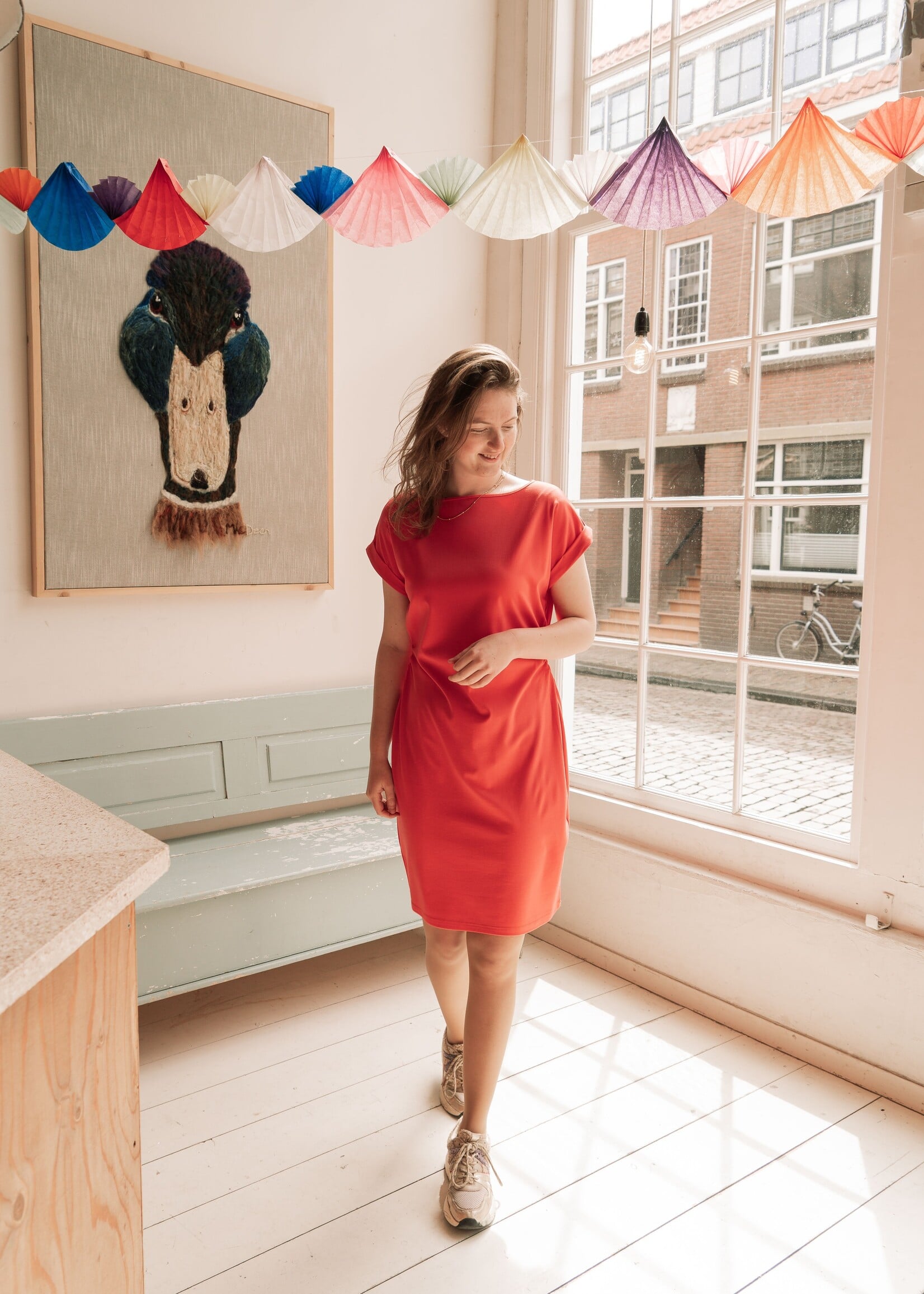 C&S The Label Dede Dress Sunkissed Coral