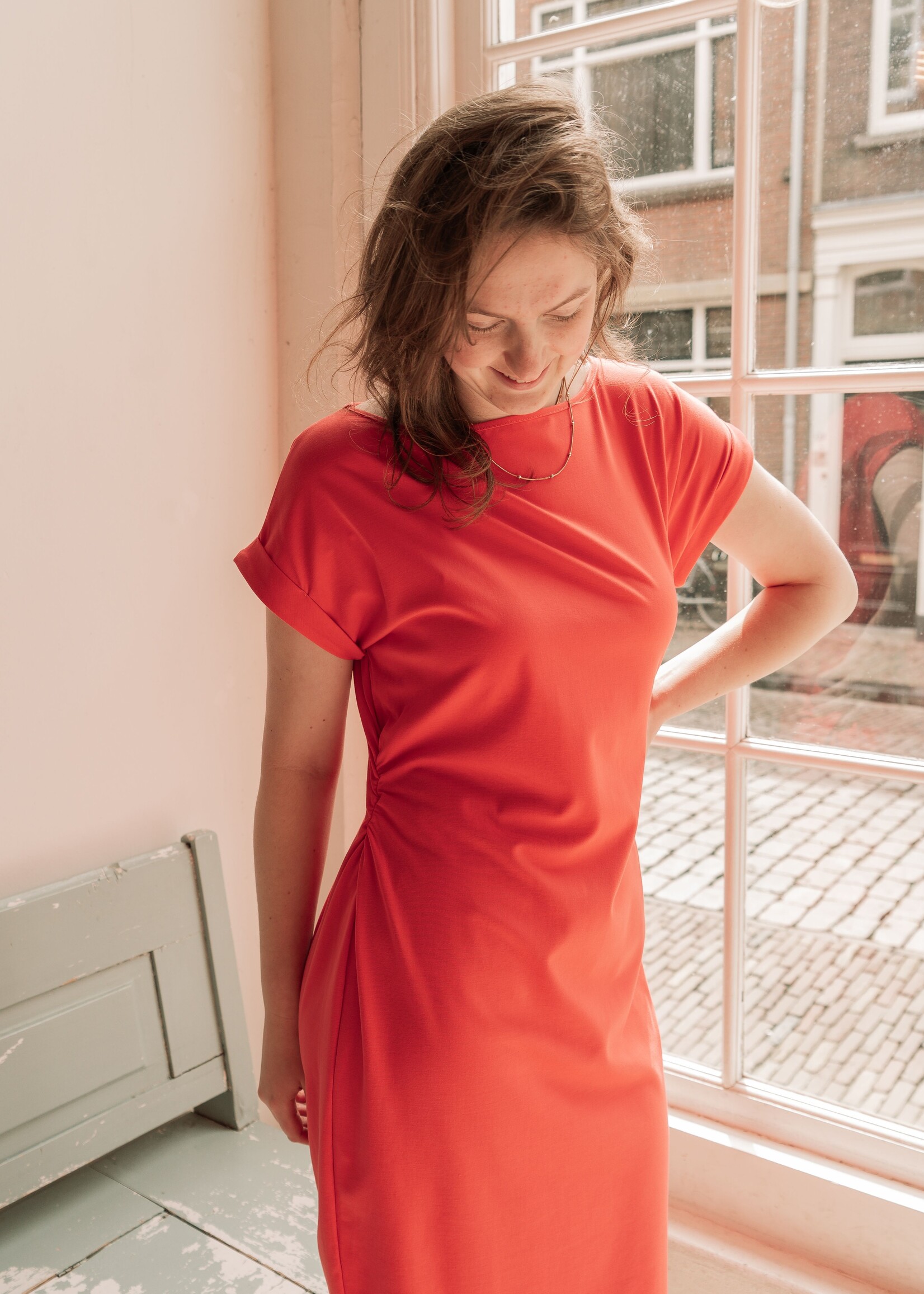 C&S The Label Dede Dress Sunkissed Coral