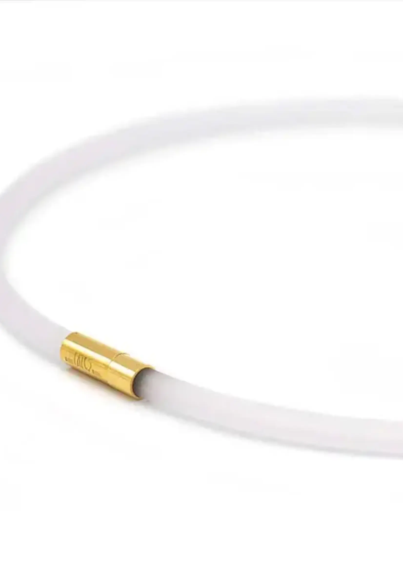 Cubes Rubber ketting, 1 lijn, Opaak Wit Medium