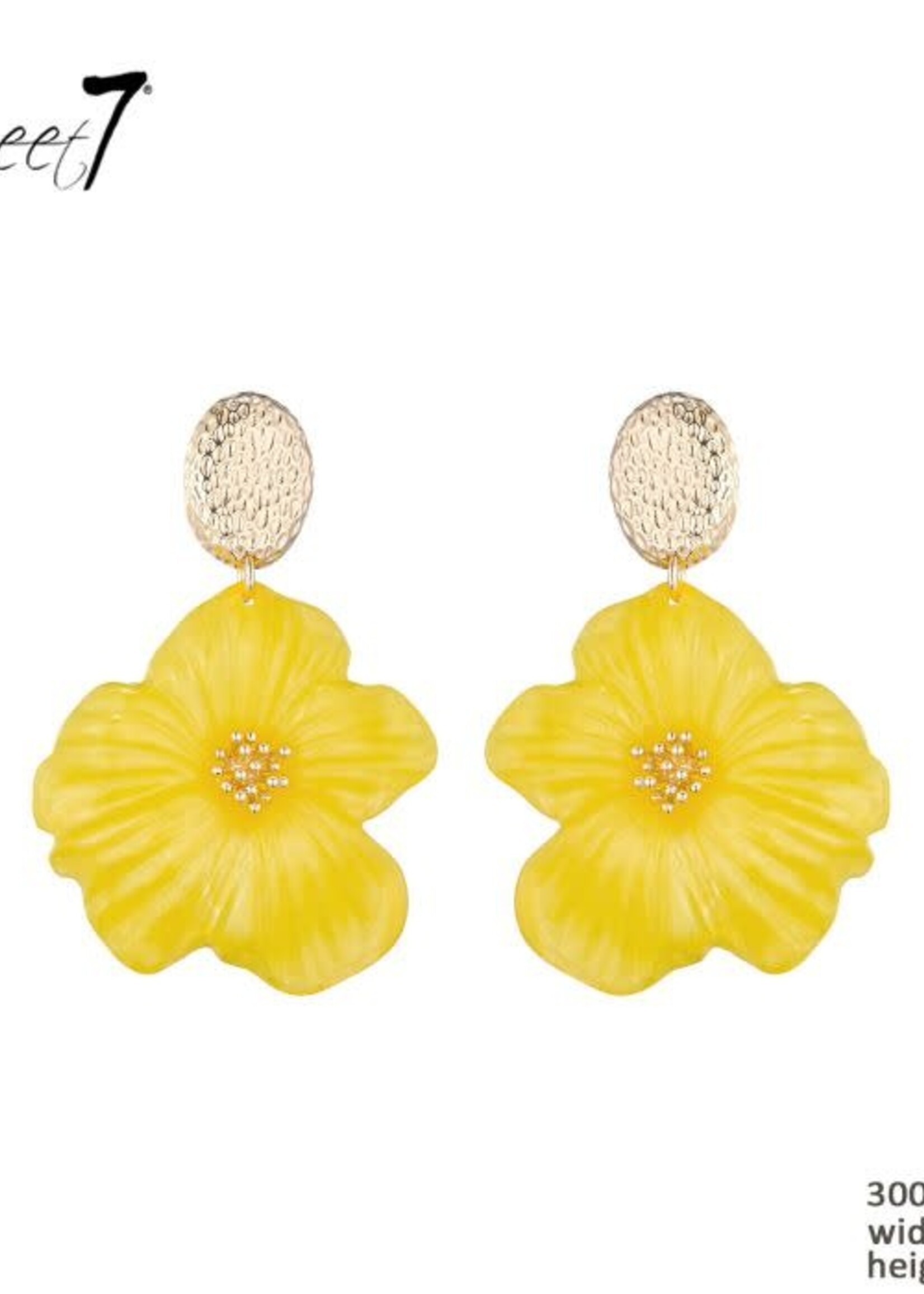 Sweet7 Oorbellen Blossom Geel 300724916