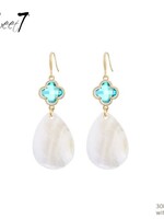 Sweet7 Oorbellen Sweet Blauw met witte schelp 300610507