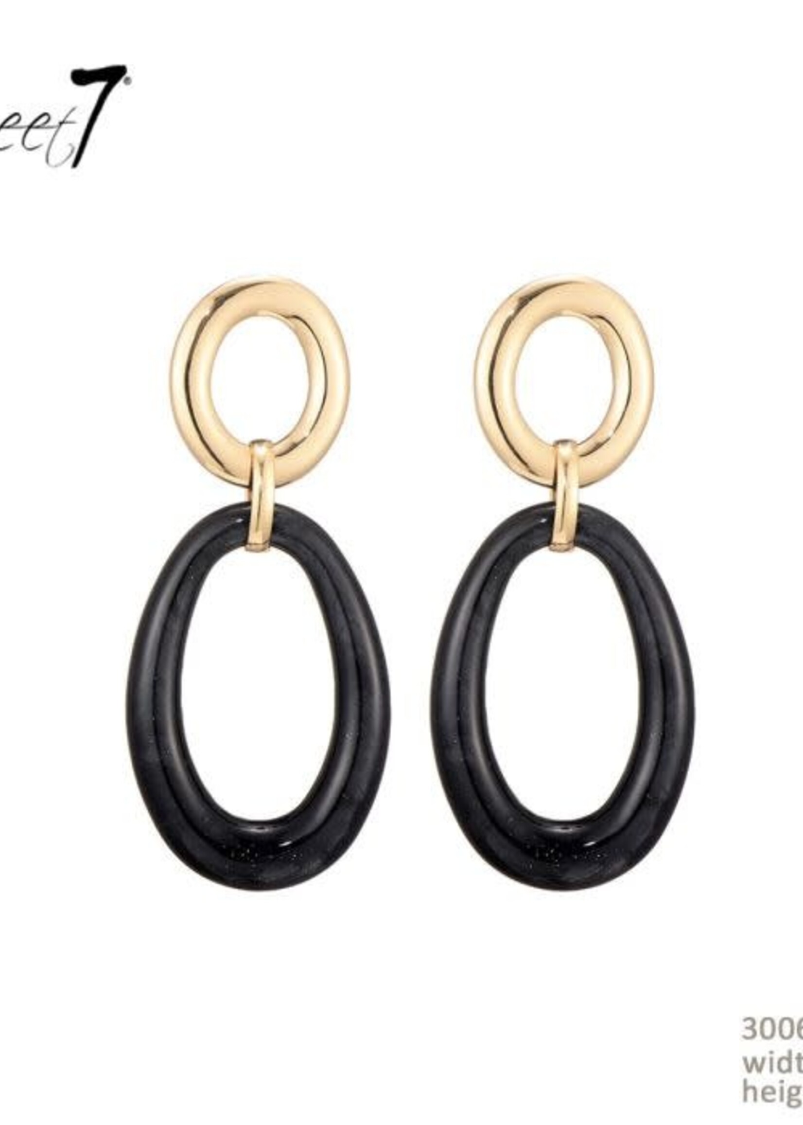 Sweet7 Oorbellen Sweet Black 300677302