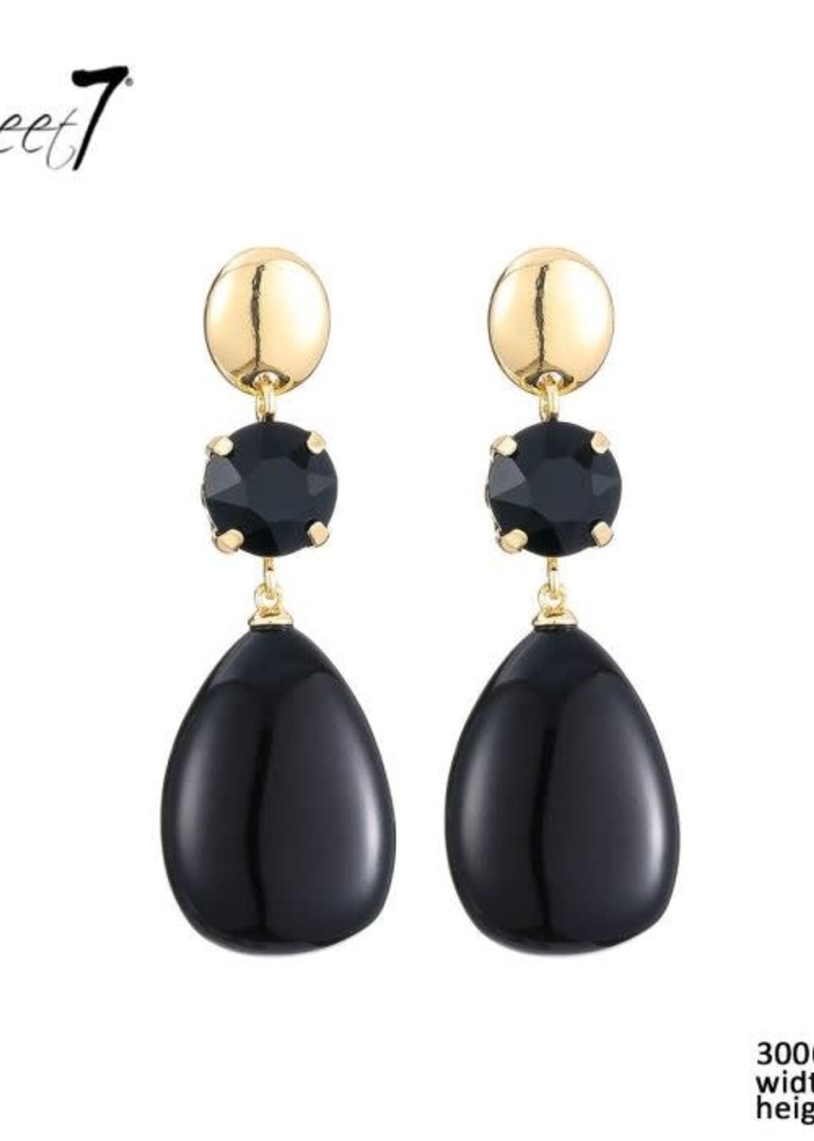 Sweet7 Oorbellen Sweet Black 300675402