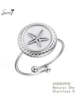 Sweet7 Ring Stainless Steel Zeester met Schelp 600084000