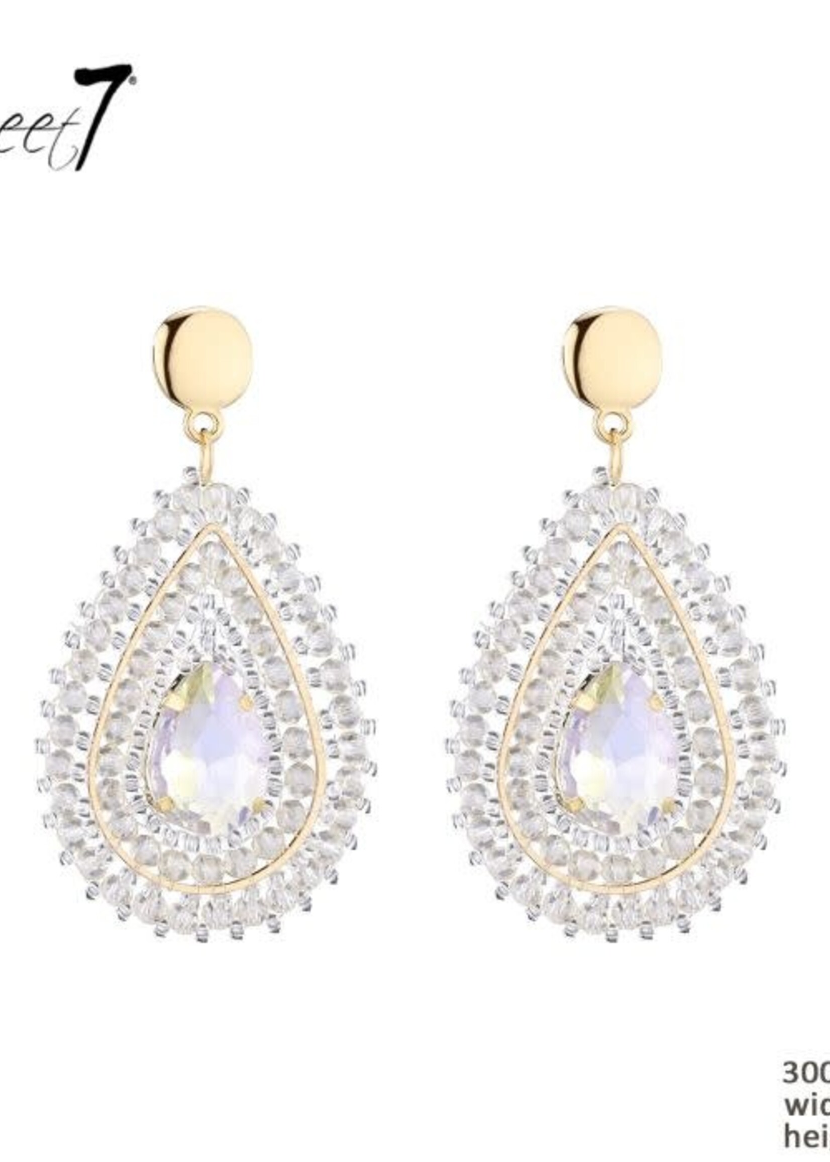 Sweet7 Oorhangers Sweet transparant beige 300722822