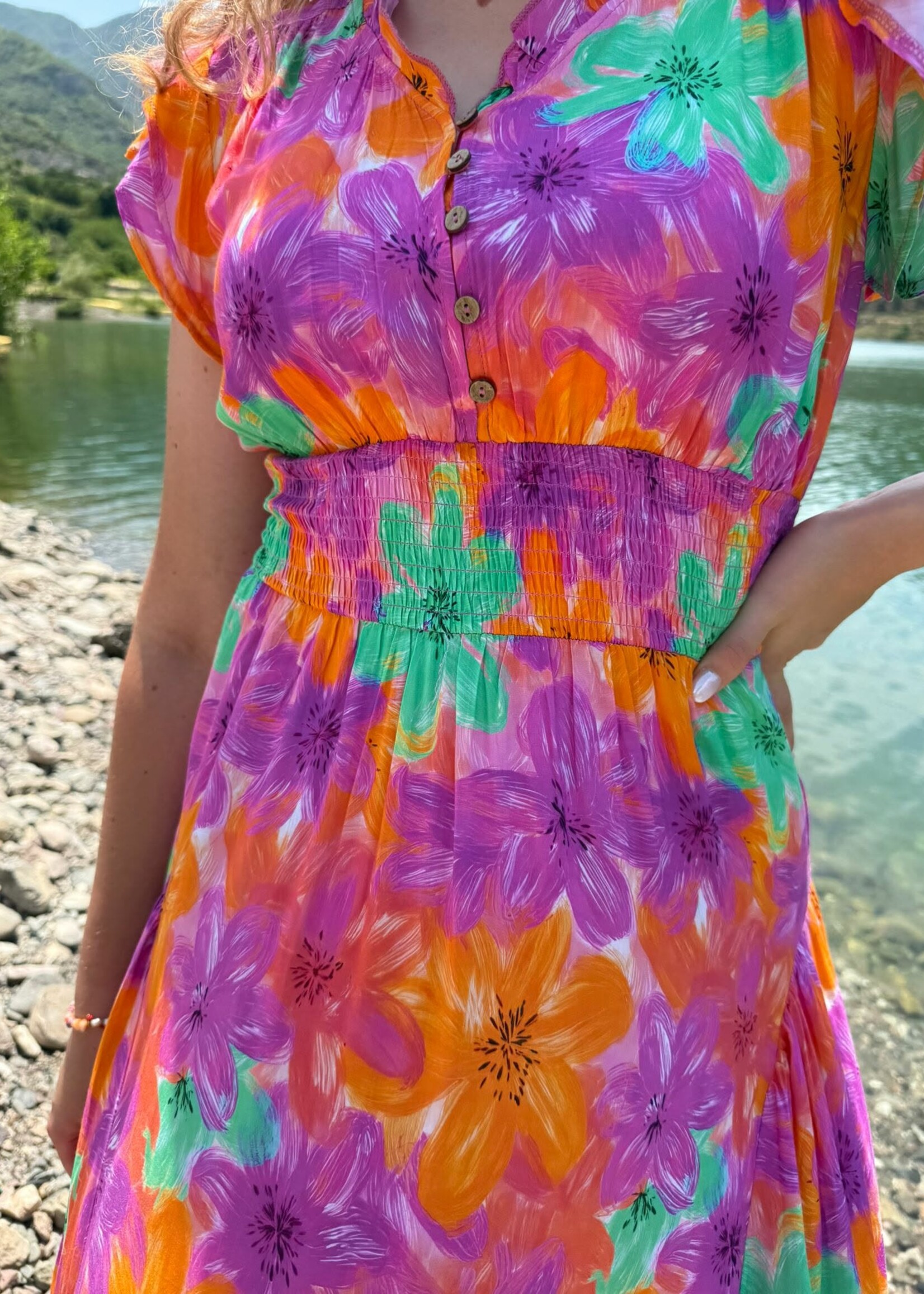 Alba Dress Pink-Orange-Mint