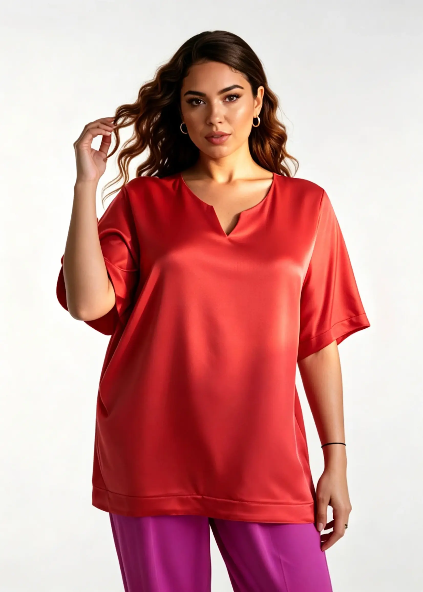 Ophilia Rowan Satin Plain Coral