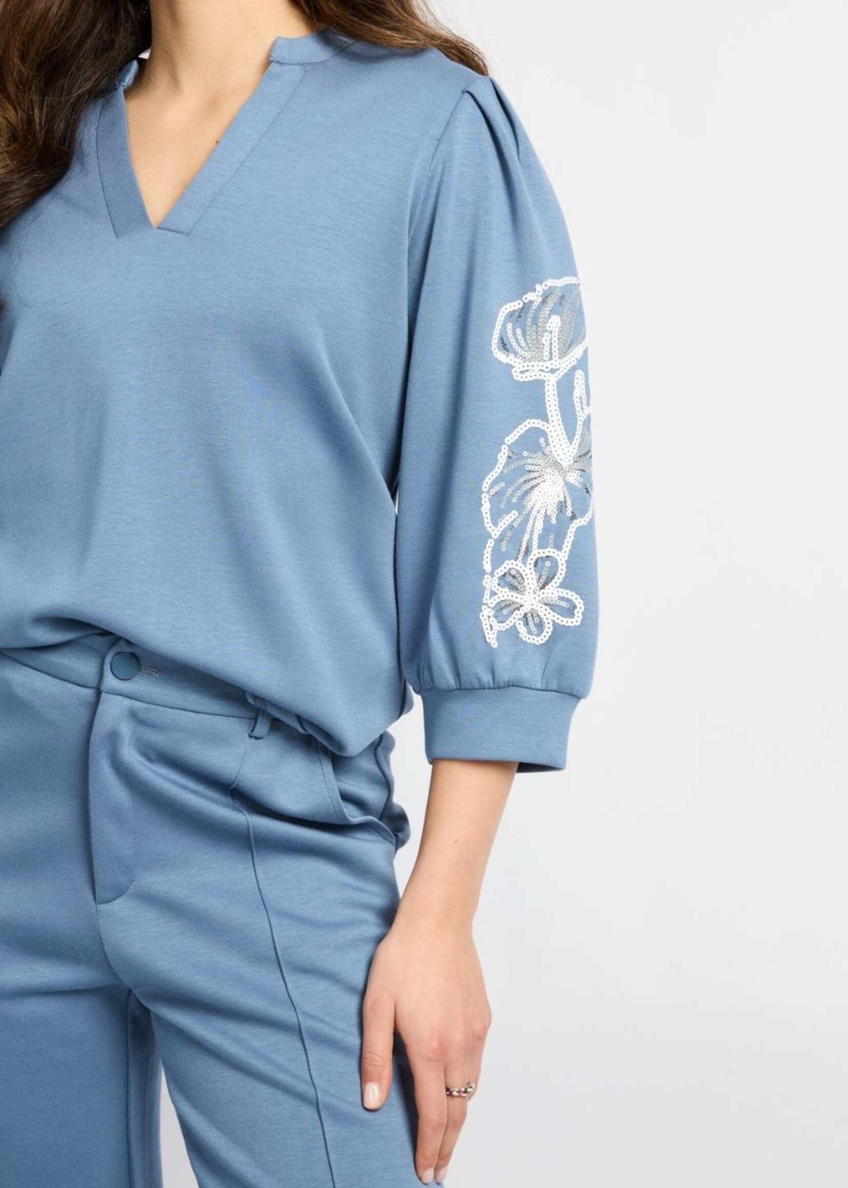 C&S The Label Wiebke Sweater Dusty Blue