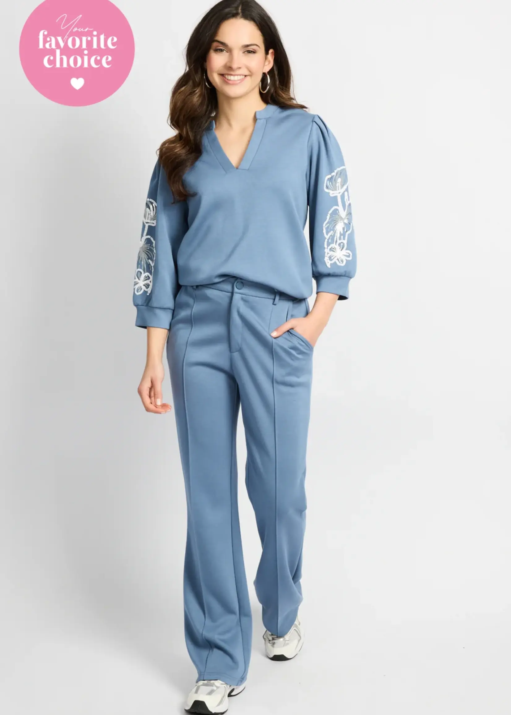 C&S The Label Wiebke Sweater Dusty Blue