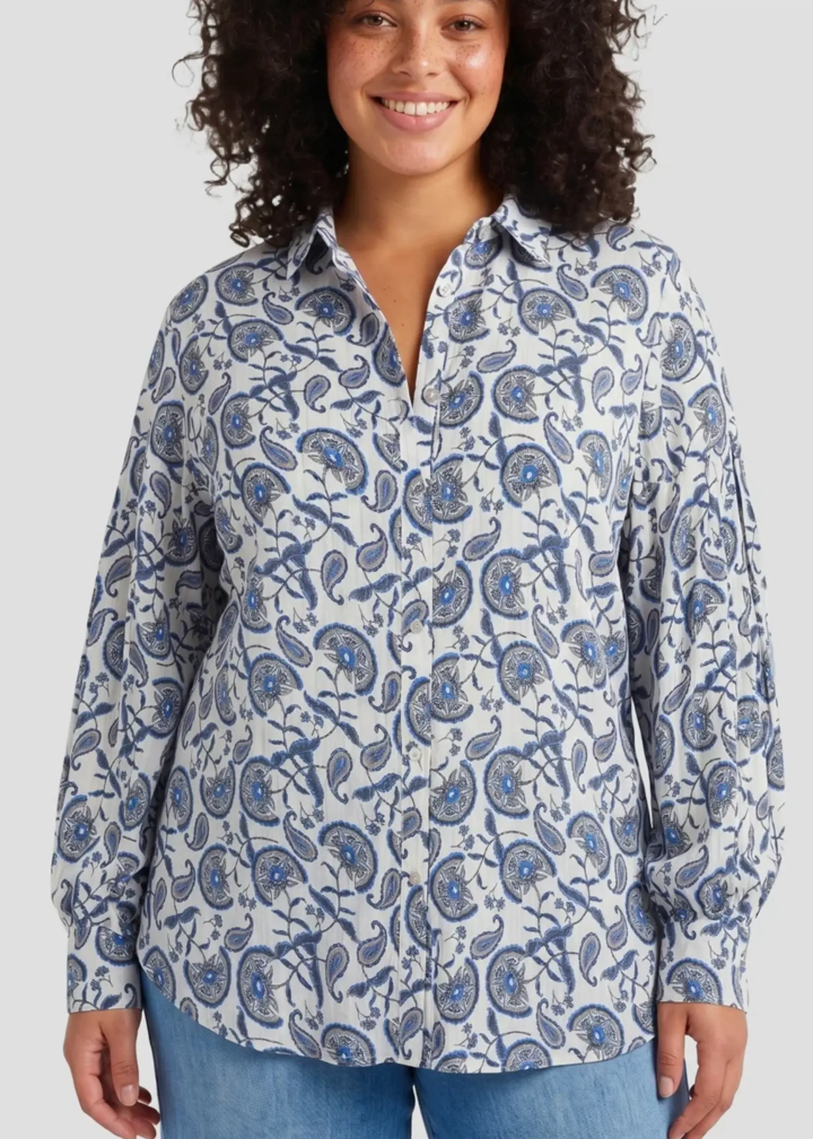 Exxcellent Althea Blouse Sand/King Blue