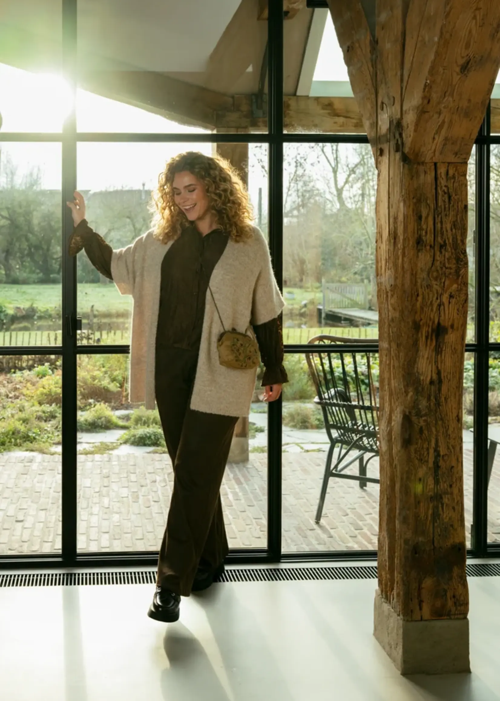 Exxcellent Myra Knit Cardigan Sand