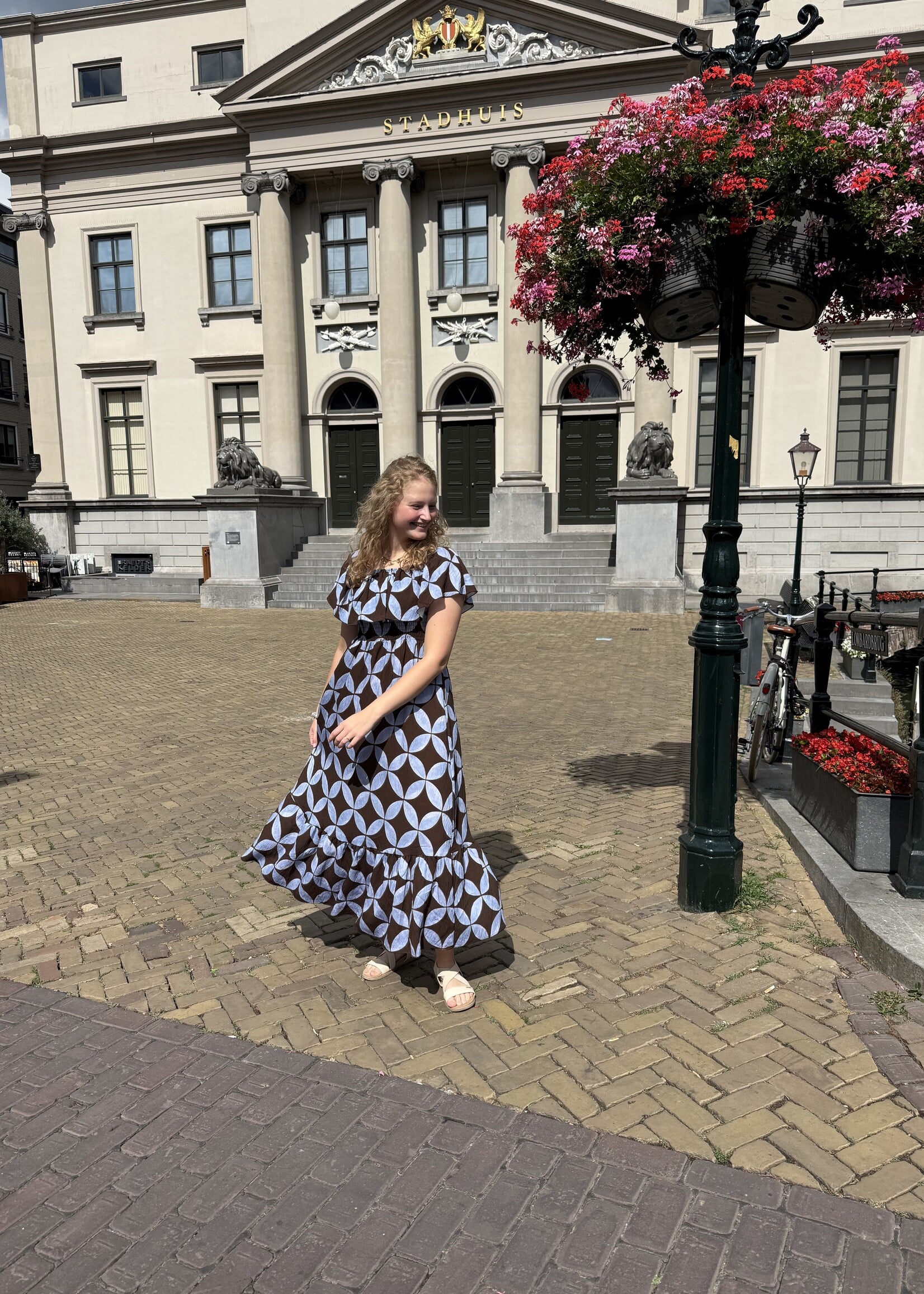 Kenzy Dress Brown Blue