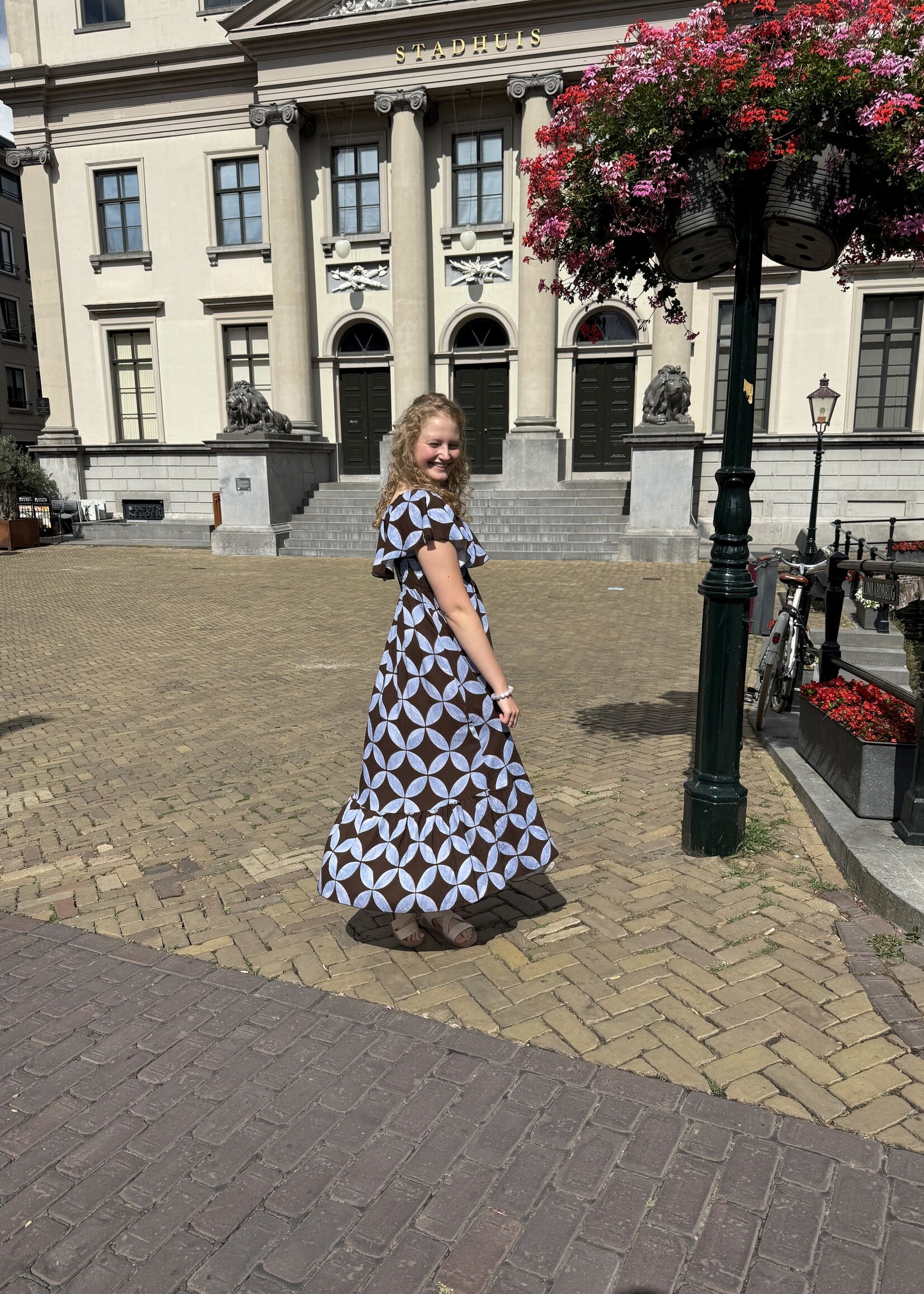 Kenzy Dress Brown Blue