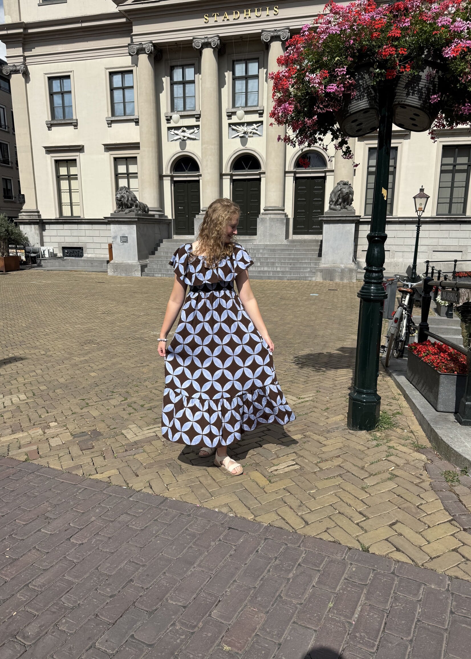 Kenzy Dress Brown Blue