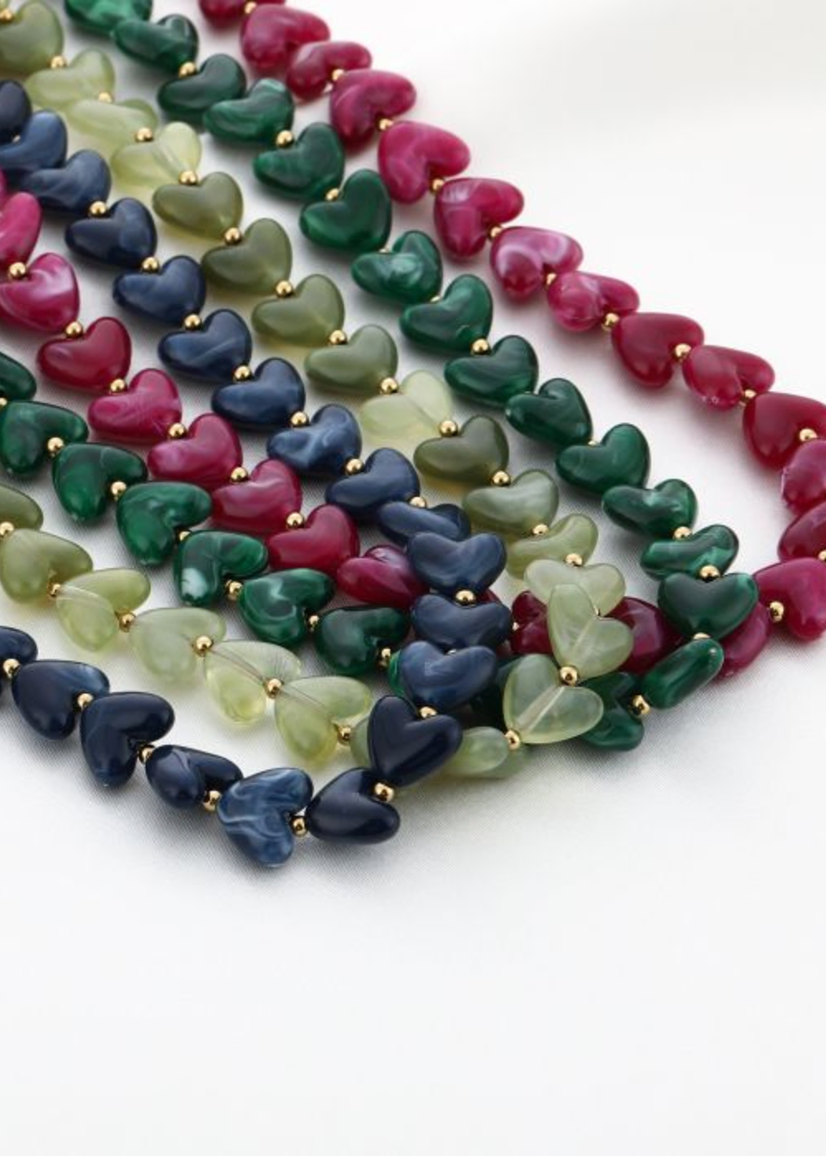 Statement ketting heart Fuchsia