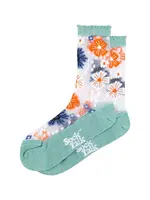 Sock Talk Bloemenprint met Gekamd Katoen in Sage Groen