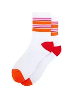 Sock Talk Gestreepte sportsokken van biologisch katoen in oranje