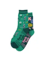 Sock Talk Bloemenprint Sokken van Gekamd Katoen in Groen
