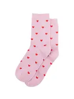 Sock Talk Love Hearts glitter sokken van gekamd katoen in lichtroze