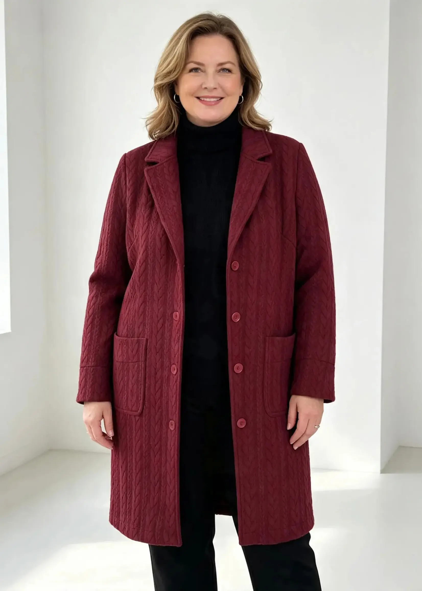 Ophilia Nora cably knit bordeaux