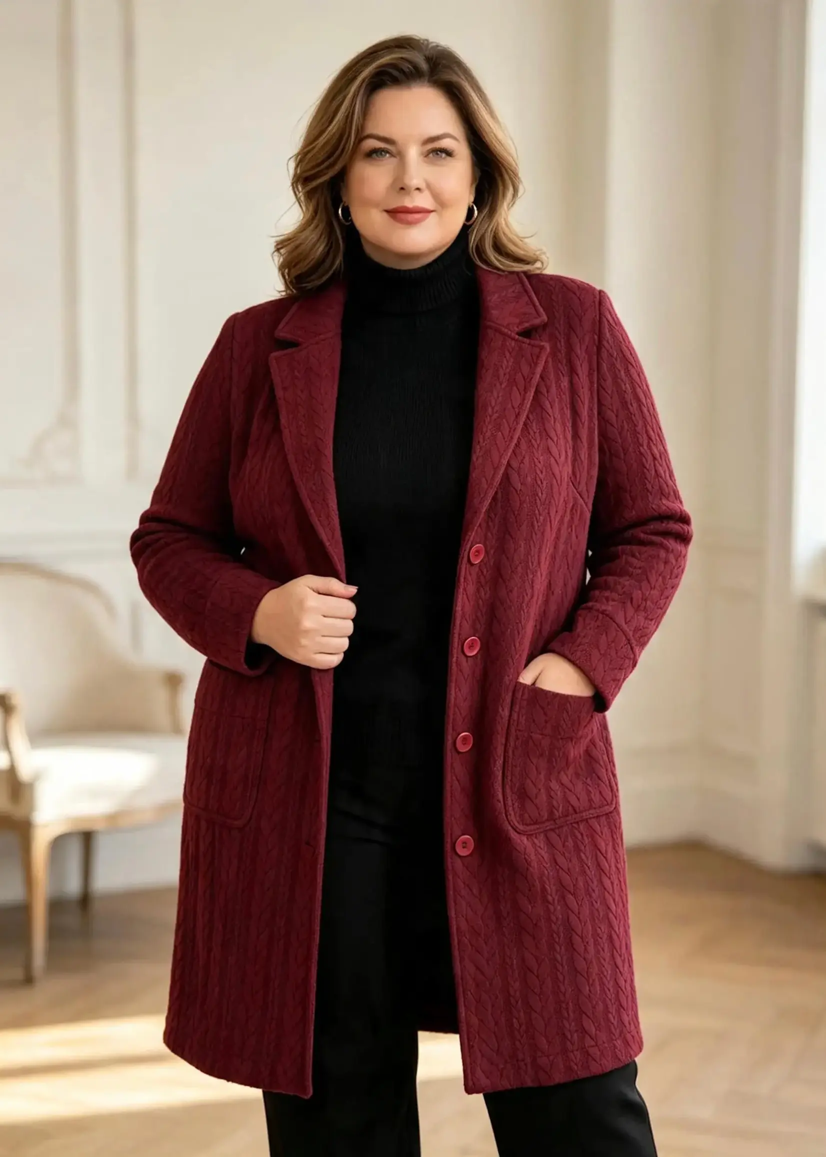 Ophilia Nora cably knit bordeaux